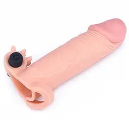Насадка на пеніс Lovetoy Pleasure X-Tender Flesh Add 2" 17.5 см тілесний - мініатюра 4