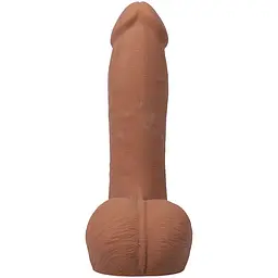 Фалоімітатор Doc Johnson The Realistic Cock ULTRASKYN 7 Inch with Balls Caramel - мініатюра 4