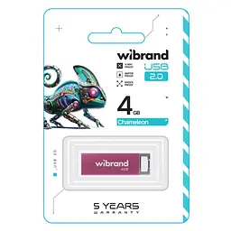 USB флеш накопичувач Wibrand 4GB Chameleon Pink USB 2.0 (WI2.0/CH4U6P) - мініатюра 2