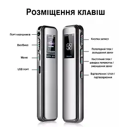 Професійний цифровий диктофон з активацією запису голосом Savetek GS-R60, 32 Гб пам'яті (100640-32) - мініатюра 6