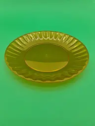 Тарілки пластикові склоподібні 205 мм помаранчеві 10 штук одноразовий посуд для вечірок і банкетів - мініатюра 8