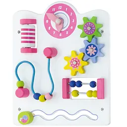 Ходунки-каталка Viga Toys з бізібордом рожеві (50178) - мініатюра 3