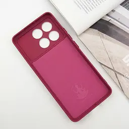 Чохол TPU GETMAN Liquid Silk Full Camera для Xiaomi Poco X6 Pro Бордовий / Marsala - мініатюра 3