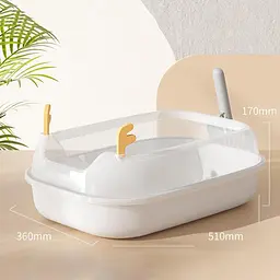 Лоток для котів ELE PET 36 х 50 х 18см, відкритий туалет з лопаткою, Білий - мініатюра 6
