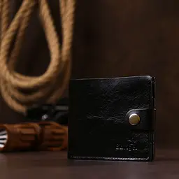 Невелике шкіряне портмоне для чоловіків Shvigel 16460 чорне - мініатюра 8