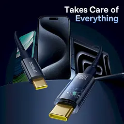 Кабель Baseus Explorer Charging with Auto Shutdown Cable Type-C to Type-C 100W 2m P10319704321-01 Blue - мініатюра 7