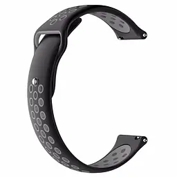 Ремінець BeWatch sport-style 20 мм для смарт-годин Xiaomi amazfit BIP Чорно-Сірий (1010114) - мініатюра 3