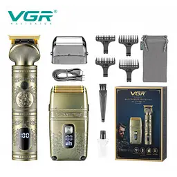 Акумуляторна машинка для стрижки волосся та шейвер VGR-649 набір чоловічий - мініатюра 2