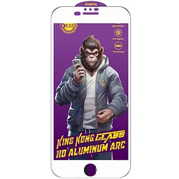 Захисне скло 5D Anti-static Purple (тех.пак) для Apple iPhone 7 plus / 8 plus (5.5) Білий