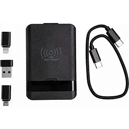 Бездротовий зарядний пристрій TheGeneral Flow 15W з набором перехідників USB/USB C чорний (40070119-01)