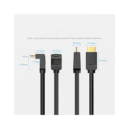 Кабель мультимедійний HDMI M to HDMI M 3.0m 4K60Hz 90° corner black Vention (AAQBI) - мініатюра 7