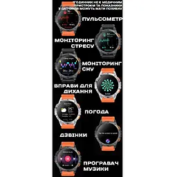 Смарт-годинник Uwatch Smart GPS Max ArmyGreen 2 ремінці (3338) - мініатюра 2
