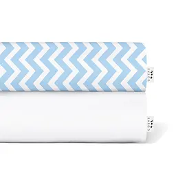Набір простирадло полуторне 155х240 WHITE / LIGHT BLUE ZIGZAG COSAS (4822052057278)