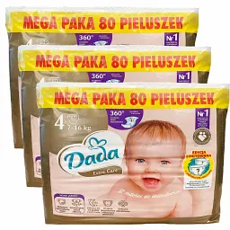 Підгузки Dada Extra Care 4 (7-16 кг), 240 шт з кишенькою від перетікань