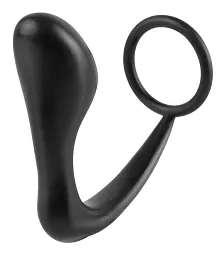 Ерекційне кільце з анальною пробкою Pipedream Ass-Gasm Cockring Plug, 10 cm (чорний) - мініатюра 3