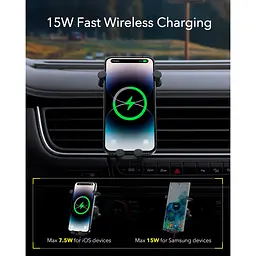 Універсальний автотримач Baseus Wireless Charge Pro 15W (SUWX030001) - мініатюра 10