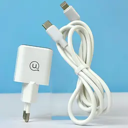 МЗП Usams US-CC186 PD30W (1USB-C) + кабель Type-C to Lightning White - мініатюра 4