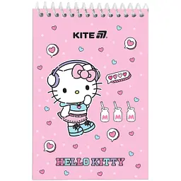 Блокнот Kite Hello Kitty на спіралі А6, 48 аркушів, нелінований (HK25-196-1)