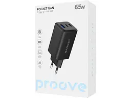 Мережевий зарядний пристрій Proove Pocket GaN 65 W Black (WCPG65121201) - мініатюра 3