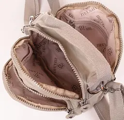Сумка жіноча кроссбоді Jielshi поліамід 19×15×10 см Бежева - мініатюра 6