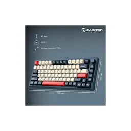 Клавіатура GamePro Asgard Yord Wireless/Bluetooth/USB UA Blue (MK266BL) - мініатюра 12