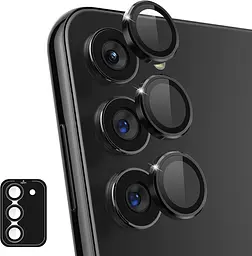 Захисне скло на камеру DK для Samsung Galaxy S23 FE S711 Metal Ring Eagle Eye 017287 black 2 шт. - мініатюра 3