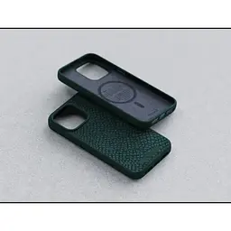 Чохол-накладка Njord Salmon Leather MagSafe Case Green для iPhone 15 Pro (NA53SL02) - мініатюра 7