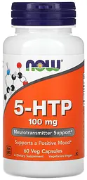 Амінокислота 5-гідрокситриптофан (5-HTP), 100 мг, 60 вегетаріанських капсул NOW Foods - мініатюра 1