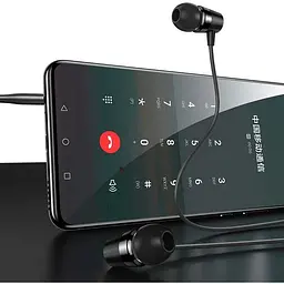 Наушники Usams 3.5 mm In-ear Earphone 1.2 m EP-42 US-SJ475 підсилений кабель чорні - мініатюра 2