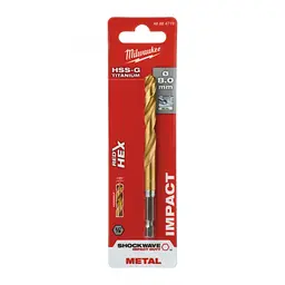 Свердло Milwaukee по металу RedHEX HSS-G TiN, 8,0 мм (48894719) - мініатюра 3