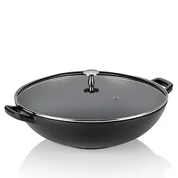 Вок чавунний з кришкою, чорний, Wok Kela Calido, 36 см, 4 л (12475)