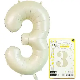Кулька фольгована цифра 3 491903 Білий shop (5550000334940)