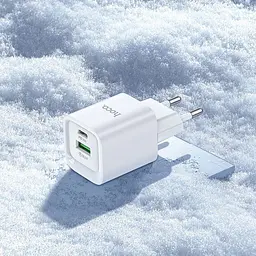 Мережевий зарядний пристрій Hoco C147A Charm PD20W+QC3.0 White (6942007630276) [173054] - мініатюра 8
