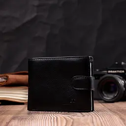 Горизонтальний чоловічий гаманець із натуральної шкіри ST Leather 22443 чорний - мініатюра 9