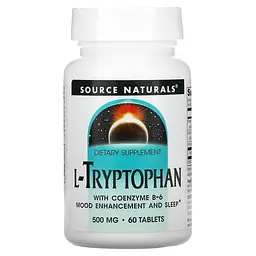 Амінокислота Source Naturals L-Tryptophan 500 mg with Coenzyme B-6, 60 таблеток