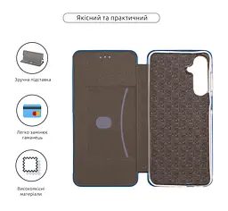 Чехол-книжка для Samsung Galaxy M16 5G, G-Case, синий, кожаный чехол-книга из экокожи (PU) и TPU, с магнитом, с подставкой и вместительным кардхолдером, противоударный, защита всего корпуса, ArmorStandart (ARM83182) - мініатюра 3