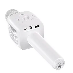 Портативна колонка-мікрофон HOCO BK5 Cantando karaoke microphone 5W White (6931474742292) - мініатюра 2