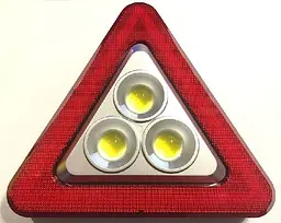 Знак аварійний+LED JX-8019-30W-COB+LED(STOP), вбуд.акум., сонячн. бат ЗУ microUSB, Power Bank