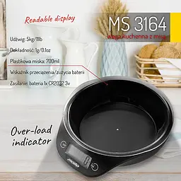 Ваги кухонні Mesko MS 3164 до 5 кг з прозорою чашею - мініатюра 9