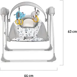 Крісло-гойдалка Kinderkraft Flo Mint сіре з блакитним (00-00158385) - мініатюра 10