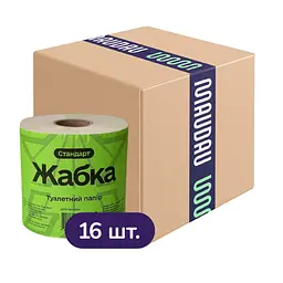 Туалетний папір Жабка стандарт на гільзі 16 шт.