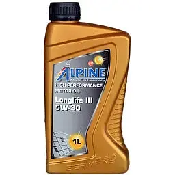 Олива моторна синтетична Alpine Longlife III 5W-30 C3 MB-229.51 VW-504.00/507.00 BMW LL-04 1 л (23439)