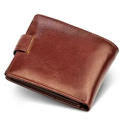 Класичне чоловіче портмоне з натуральної шкіри ST Leather В 102 коричневе 9,5 см - мініатюра 2