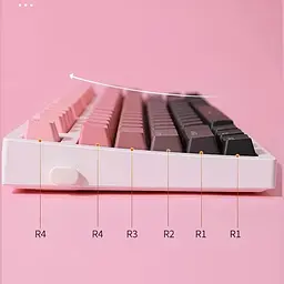 Набір кейкапів PBT Black-Pink Gradient (130+),OEM-профіль, Рожевий - мініатюра 9
