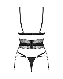 Комплект білизни Obsessive Lobellis M/L чорний - мініатюра 5