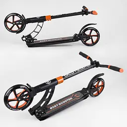 Самокат Best Scooter 94х14х41 см Чорно-жовтогарячий 000231520 - мініатюра 3