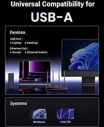 Перехідник USB 3.0 Type-A --> Ethernet RJ45 2.5Gb CM648 Ugreen чорний - мініатюра 6