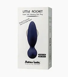 Анальная вибропробка Adrien Lastic Little Rocket, 13х3.5 см, синий - миниатюра 5