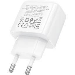 Мережевий зарядний пристрій Hoco CS53A Surplus PD25W White (631488) [170761] - мініатюра 5