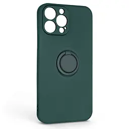 Силиконовый чехол для Apple iPhone 13 Pro Max, Icon Ring, зеленый, панель-накладка, с кольцом-подставкой на 360°, противоударный, возможность использования магнитных держателей, ArmorStandart (ARM68680)